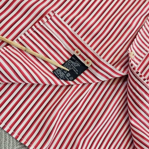 Tommy Hilfiger Shirt Men's XXL Red White Stripe LS Button-Down Vintage EUC LN - Picture 7 of 16